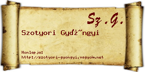Szotyori Gyöngyi névjegykártya